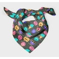 thumbnail image 3 of Bimba Gray Donut & Text Printed Pure Silk Scarf For Hair Neck Head Bandanas For Women 40 x 80 Inches, 3 of 6