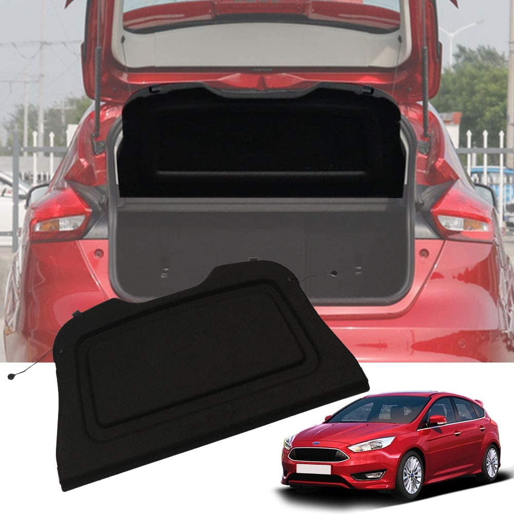 Fit Ford Focus 2012 2013 2014 2015 2016 2017 2018 Cargo Cover for Ford Focus  2012-2018 Hatchback Sedan Accessory Black Non-retractable Rear Trunk Parcle Shelf  Board Shield Cover 