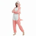 thumbnail image 2 of BRGZLK Womens Onesie Homewear Unisex Animal Onesies for Adults Cute Fuzzy Warm Jumpsuit Cosplay Suit for Women and Men Pink M, 2 of 5