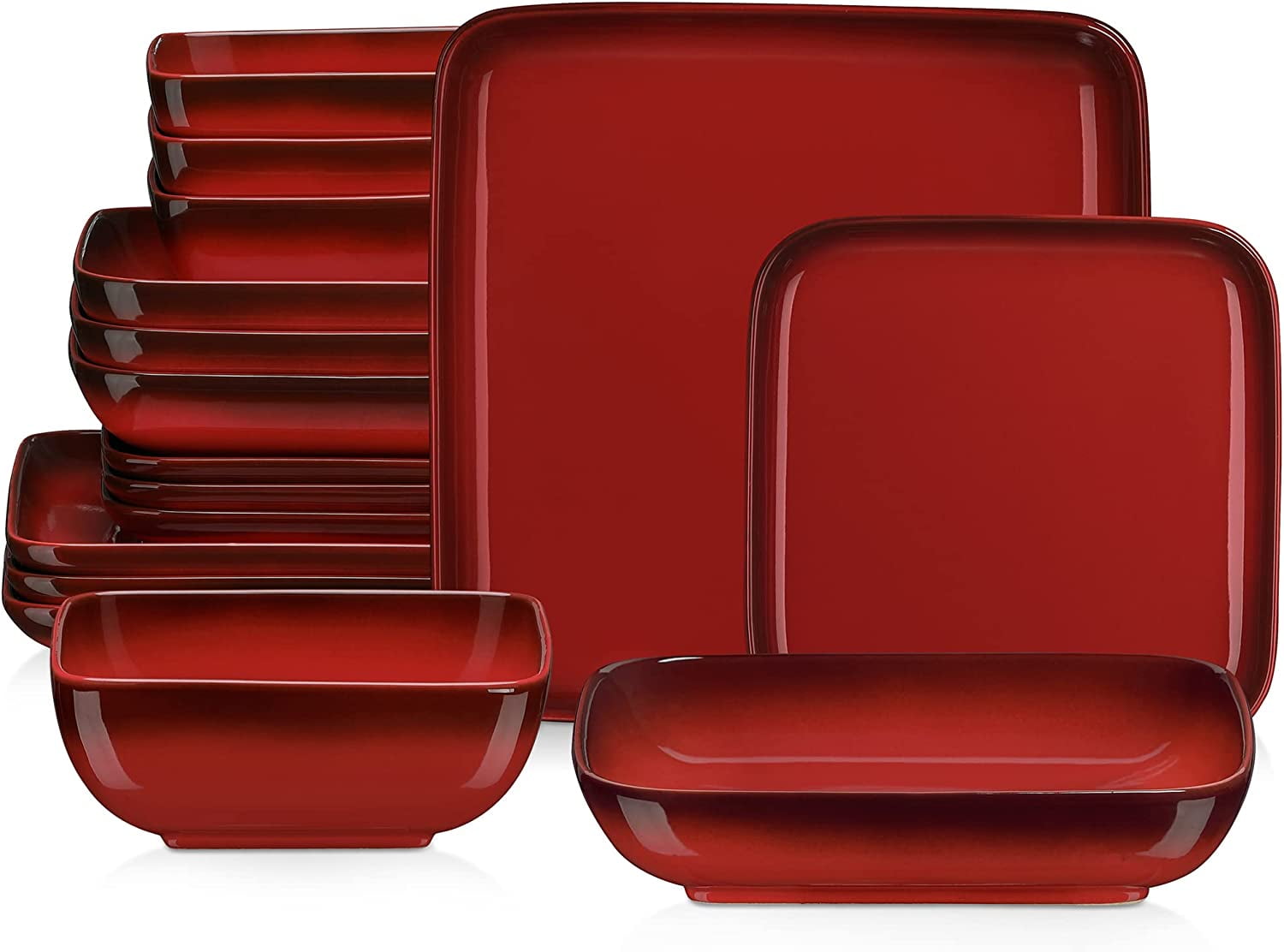 LOVECASA, Series Sweet, 48Piece Stoneware Dinnerware Sets, Gradient