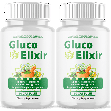 Gluco Elixir Blood Support Pills Advanced Formula Vitamin Supplement GlucoElixir 120 Capsules
