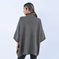 thumbnail image 2 of Designer Inspired Passage Light Gray Knit Coat with Stand Collar Buckle Breathable Quick Drying Coat Size S/M Birthday Gifts, 2 of 7