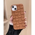 thumbnail image 3 of Compatible with iPhone 14 Plus Case for Women/Girls, Cute 3D Laid Desgin Soft Silicone Shockproof Raised Bumper Corners Case for iPhone 14 Plus （Brown）, 3 of 16