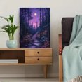 thumbnail image 5 of UXIEQU 12x16 Inch 2D Flat Moonlit Forest Path Wall Art Purple Blue Woodland Nature Inspired Home Decor, 5 of 8