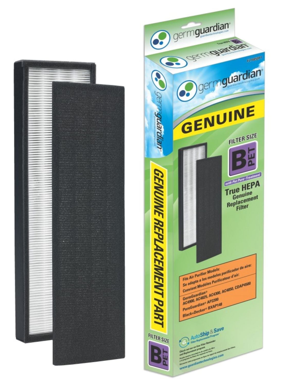 GermGuardian® FLT4850PT Pet Pur Traitement True HEPA Filtre de rechange Pour AC4300 Series