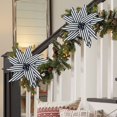 thumbnail image 6 of Poinsettia Flowers for Christmas Tree,Black and White Stripes Christmas Poinsettia Flowers,Velvet Glitter Floral Decor,Christmas Tree Topper for Halloween Holiday Wreath Garland Decor, 6 of 7