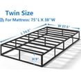 thumbnail image 2 of Box Spring Twin Bed Bases, 9 Inch High Metal Twin Box Spring, Heavy Duty Mattress Foundation with Fabric Cover, Easy Assembly, Quiet Noise Free, Non Slip, Black, 2 of 7