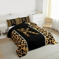 thumbnail image 3 of Feelyou Cheetah Print Letter K Bedding Comforter Set, Chic Brown Bowknot Ribbon Twin Comforter Sets, Leopard Wildlife Animal Reversible Bedding Set, Microfiber Bedroom Decor, 2-Piece, 3 of 8