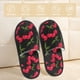 thumbnail image 2 of Fotbe Cherry Pantuflas Peludas para Mujer con Estampado, Zapatillas de Peluche, Zapatos de Invierno para Casa, Uso Interior y Exterior-Large, 2 of 8