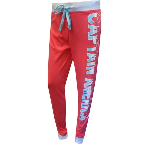 MARVEL Womens Marvel Comics Coral Pink Captain America Jogger (Medium)