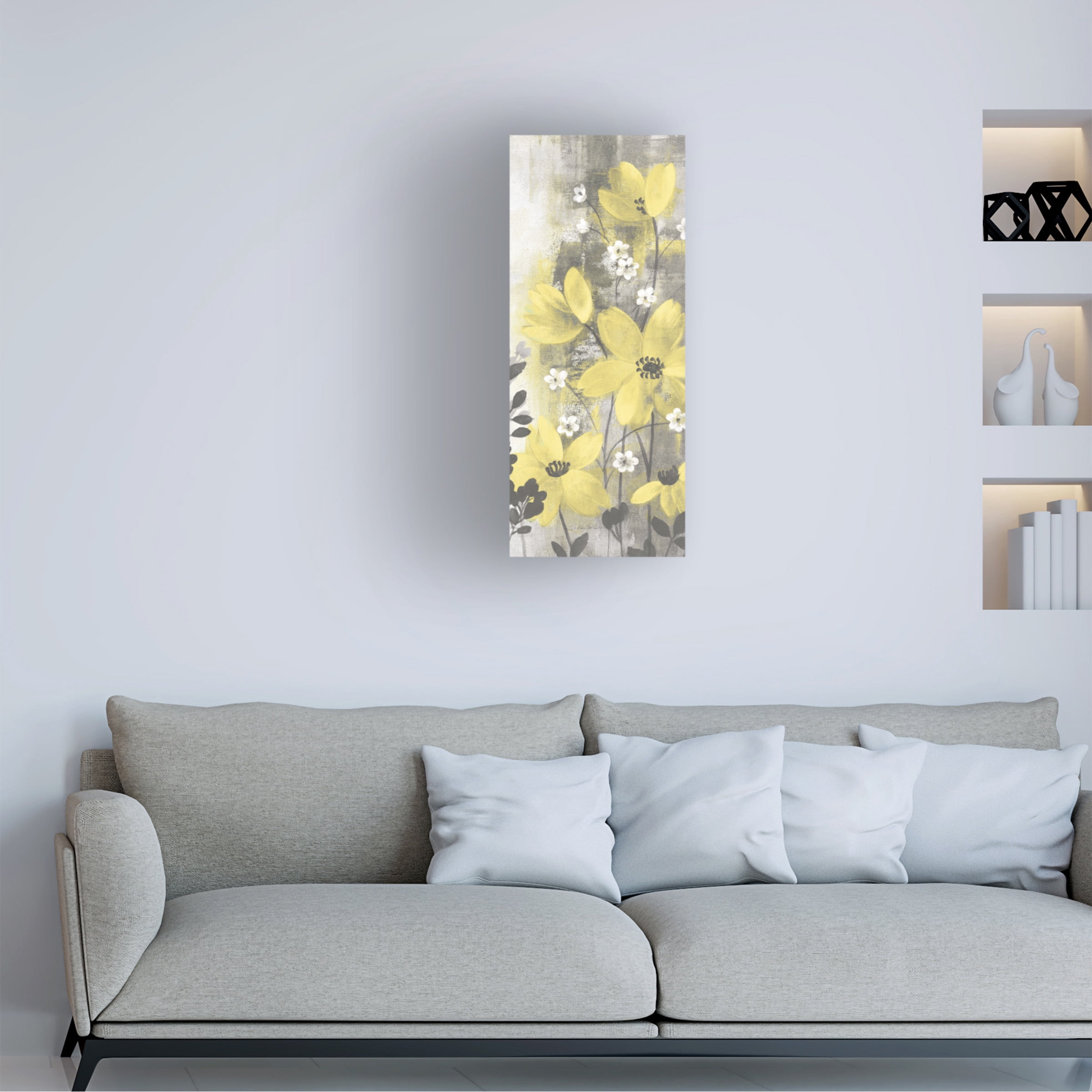Trademark Fine Art 'Floral Symphony Yellow Gray Crop I' Canvas Art by Silvia Vassileva