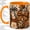 Orange, variant on Leopard Tumbler Accent Mug, 11oz Ceramic Coffee Cup for Teachers