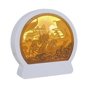 3D Papercut Night Light Shadow Box Paper Sculptures Chinese Style for Adults Solid color