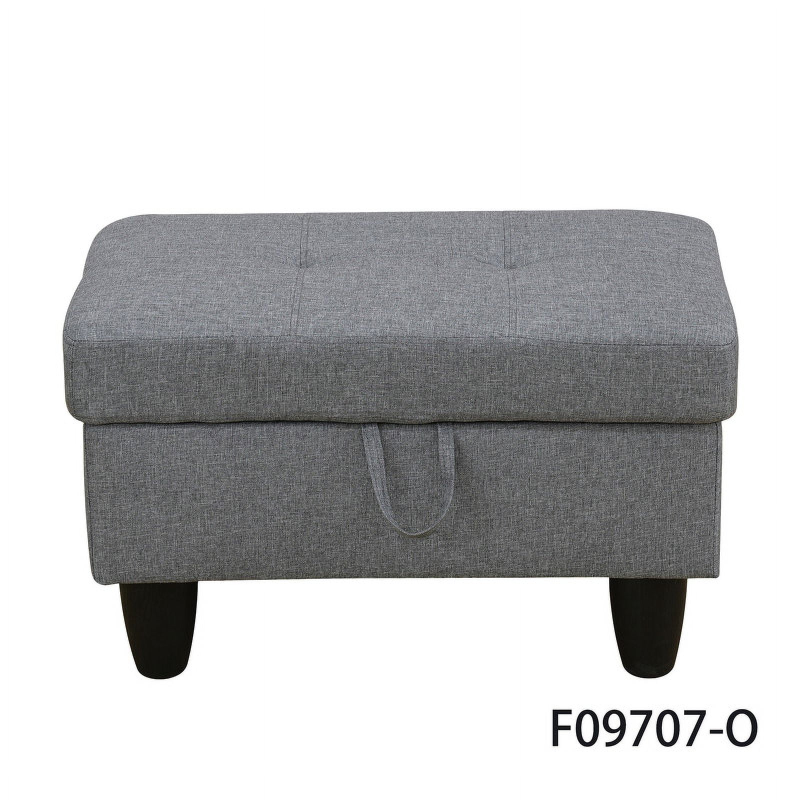 Irene Inevent 3 Pieces Linen Sofa Set, Modern Linen Sofa and Chaise Ottoman Couch Set for Living Room, Bedroom, Apartment, Office, Grey