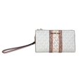 thumbnail image 1 of Michael Kors Jet Set Travel Large Double Zip Wristlet in Signature Canvas (Powder Blush Multi), 1 of 2