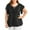 Black, variant on WIZUTIZ Plus Size Tops for Women Sales Plus Size Elegant Summer-Beach Tops Ladies Casual V-Neck Tee Work Out Short Sleeve Athletic T-shirt Basic Cotton Blend Tshirts Trendy Solid Blouse Bl