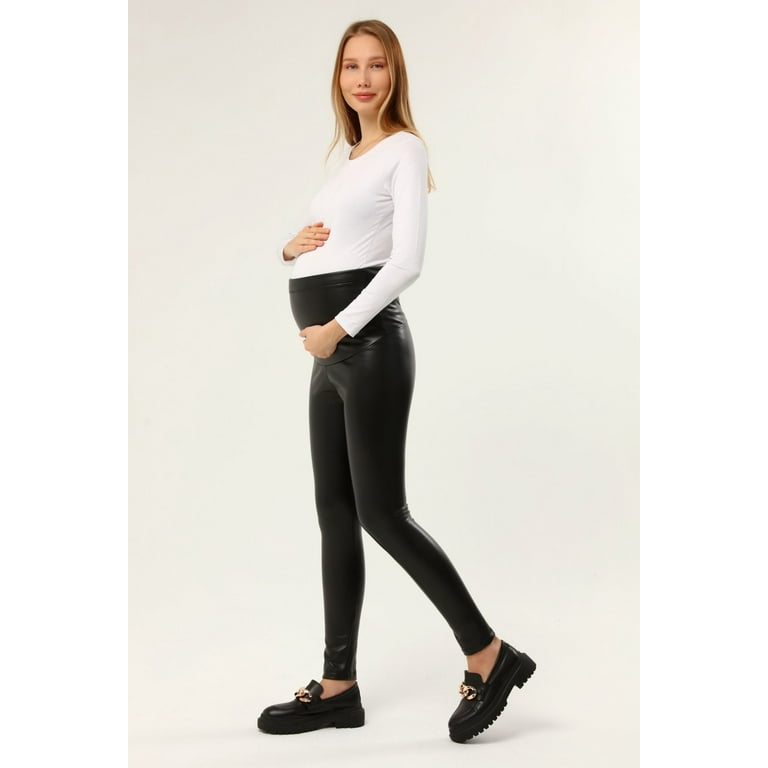 LVMA8081 - Luvmabelly Maternity Faux Leather Leggings High Waisted
