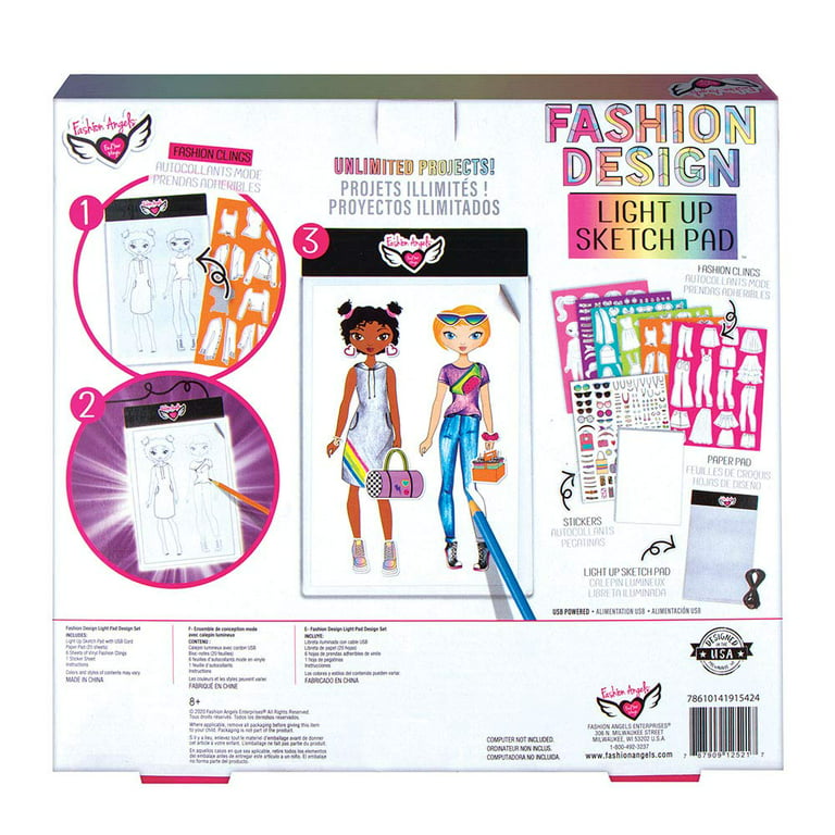 Fashion Angels Fashion Design Light Up Sketch Pad 12521, Light Up Tracing  Pad, Includes USB, Ultra Thin Tablet