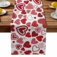 thumbnail image 2 of Burlap Table Runner 36 Inches Long, Seamless Romantic Love Heart Non-Slip Kitchen Table Runners for Dining Room Everyday Use Party Table Decorations Valentine's Day Sweet Hearts, 2 of 9