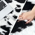 thumbnail image 2 of Haperlare Fluffy 8' x 10' Large Rug Faux Fur Rugs Non-Shedding Carpet for Living Room Bedroom Soft Shaggy Rug Anti-Slip Floor Cover Fuzzy Rugs, White/Black, 2 of 5