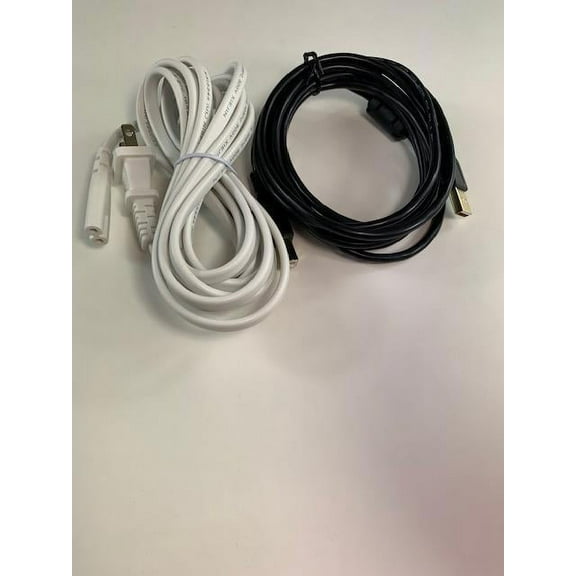 [UL Listed] OMNIHIL 10FT-White AC Power Cord 8FT USB-B Cable Compatible with Canon PIXMA TS8320 Printer