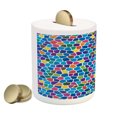 thumbnail image 2 of Modern Piggy Bank, Vivid Rainbow Colored Mosaic Design Shapes in Blue Yellow Green Orange Red Art, Ceramic Coin Bank Money Box for Cash Saving, 3.6" X 3.2", Multicolor, by Ambesonne, 2 of 4