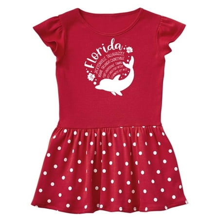 

Inktastic Florida Cities with Dolphin Gift Toddler Girl Dress