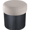 thumbnail image 4 of Meridian Furniture Nimes Beige Velour Fur Fabric Ottoman/Stool, 4 of 8