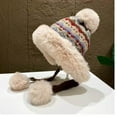 thumbnail image 7 of Cadancy Womens Winter Hat with Pom Pom Furry Fleece Ear Flaps Russian Sherpa Ski Snow Caps Cute Sherpa Knitted Skull Cap Outdoor Warm Stocking Hats, 7 of 7