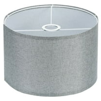 Uxcell 12"x12"x8" Linen Lamp Shades Assembly Drum Lampshades for Table Floor Lamps Gray