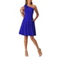 thumbnail image 2 of Vestido de fiesta A-Line con tirante asimétrico y lazo para mujer INSPIRE CHIC, con bolsillos, color azul real, talla XL, 2 of 6