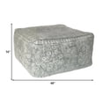 thumbnail image 2 of Light Gray Patterned Square Pouf, 2 of 5