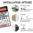 thumbnail image 3 of Warning You Are No Longer Trespassing You Are a Target Metal Sign Funny No Trespassing Tin Sign Yard Front Door Garage Wall Decor Indoor/outdoor Use 8x12 Inches, 3 of 6