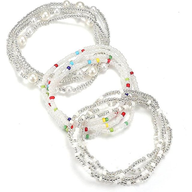 3 uds cadenas de cuentas de cintura para mujer cadenas coloridas de verano para el cuerpo cuentas para el vientre