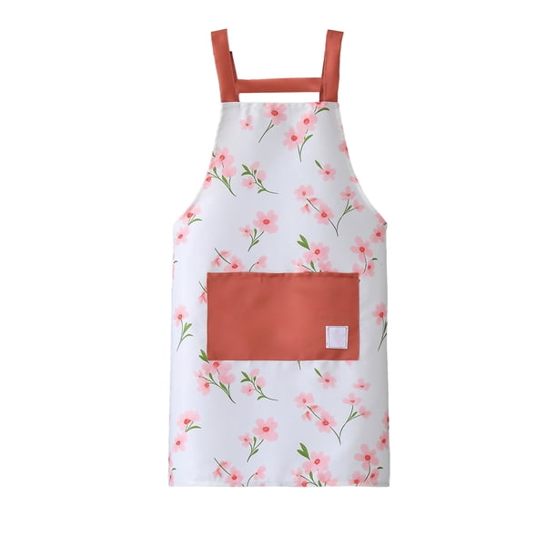 Delantal de cocina con bolsillos para cocinar. Delantal de chef resistente al agua. Cuello y cintura ajustables. Protege la ropa para el hogar o el restaurante.