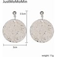 thumbnail image 2 of UBIUO Hammered Round Disc Dangle Earrings Polished Circle Drop Earrings for Women Girls Jewelry Silver -, 2 of 4