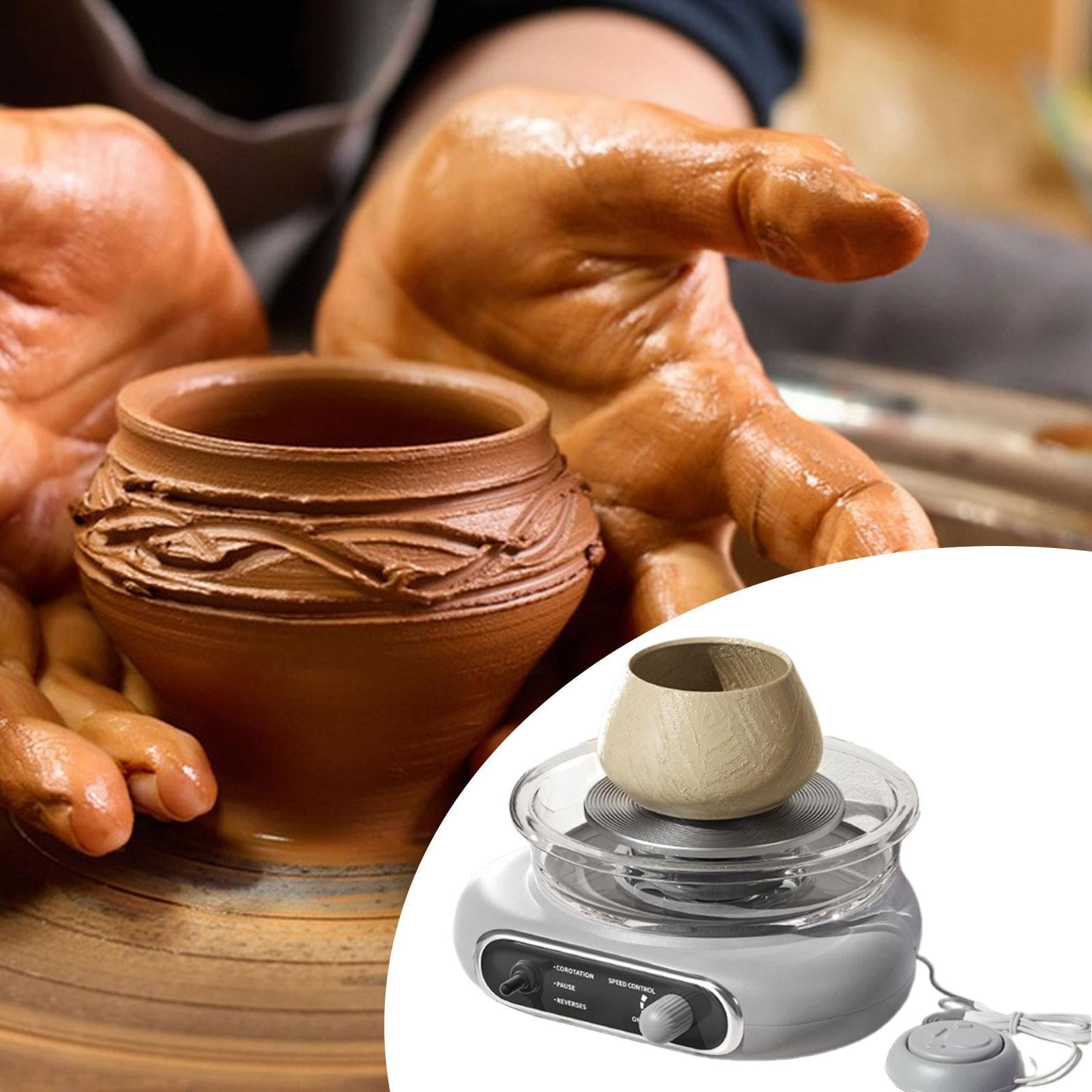 balikha Mini Pottery Wheel Kit with 8Pcs Sculpting Tools Compact Electric Clay Wheel for Children Adults Beginners DIY Craft Supplies Gray