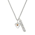 thumbnail image 1 of Delight Jewelry Silvertone Large November - Yellow Crystal Heart Silvertone Forever Bar Charm Necklace, 23", 1 of 4