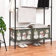 thumbnail image 3 of Yayeee Foldable Storage Basket for Shelves with Handles Set of 2 Waterproof Cloth Bins, Gray Cute Snowmen, 3 of 7