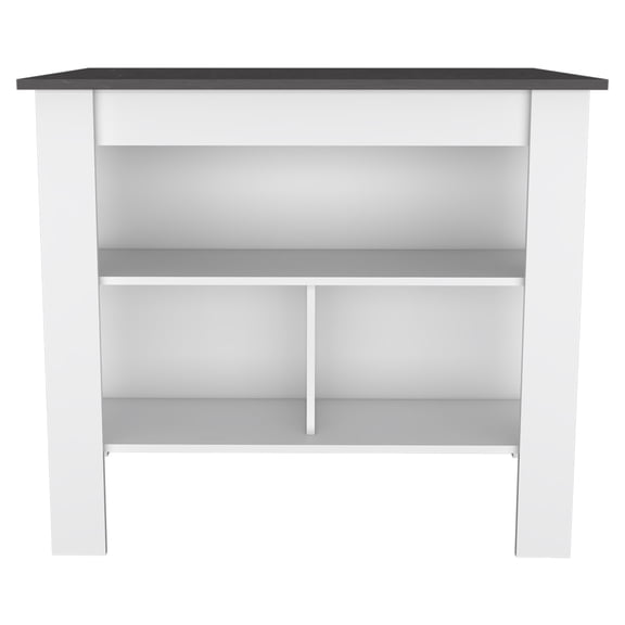 Newboti Furniture Cala Kitchen Island, Four Legs, Three Shelves -White / Onyx 31240