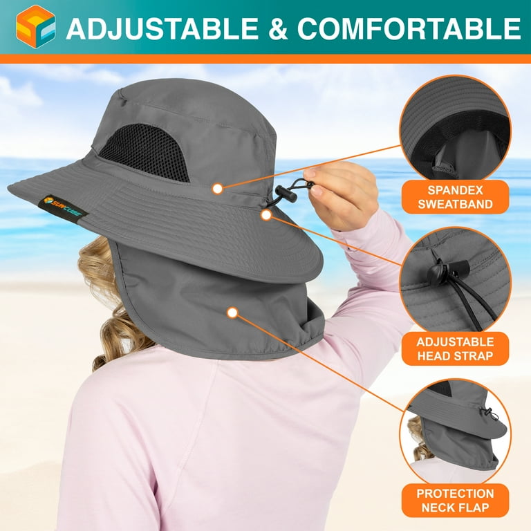 UPF 50+ Sun Hat with Moisture-Wicking Sweatband, Adjustable Chinstrap Amazon.com: Sun Hats for Men Women Wide Brim Bucket Hat UPF  main image 4