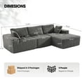 thumbnail image 5 of Techmilly 113” Cloud L-Shaped Sectional Couches,Modular Sofa with Deep Seat, Sponge Compression Sofas,Modern Modular L-Shape Sofa Couch with Chaise for Living Room Bedroom (Gray, Right Facing Chaise, 5 of 7