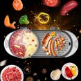 thumbnail image 4 of 2 in 1 Portable Electric Non-Stick Grill Hot Pot BBQ Grill Soup Shabu Pot Barbecue 2200W Black, 4 of 19