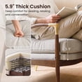 thumbnail image 4 of COLAMY Mid Century Modern Accent Chair with Solid Wood Frame, Upholstered Armchair with Brass Accents & 5.9" Thick Cushion, Comfy Reading Lounge Chair for Living Room Bedroom, Gray, 4 of 13