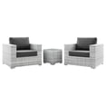 thumbnail image 4 of Modway Ensemble de Mobilier de Patio Extérieur 3 Pcs en Gris Pâle Charbon, 4 of 10