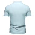 thumbnail image 4 of Xcmzpl Mens Textured Knit Pique Shirts Regular Fit Stretchy Golf Shirt Color Block Short Sleeve Turn Down Collar Collared Top M-4XL, 4 of 8