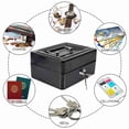 thumbnail image 4 of Caja De Seguridad Portátil De Hierro Para Dinero En Efectivo, Caja De Seguridad Con Cerradura, Almacenamiento De Joyas Para El Hogar Y La Oficina, Color Negro, 4 of 7