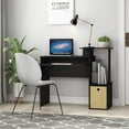 thumbnail image 2 of Pemberly Row Wood Multipurpose Computer Writing Desk w/Bin in Black/Brown, 2 of 5