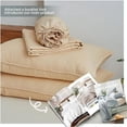 thumbnail image 3 of Simple&Opulence Washed Linen Bed Sheet Set Basic Style 4 Pieces (1 Flat Sheet & 1 Fitted Sheet & 2 Pillowcases) 100% Natural French Flax Soft Breathable Farmhouse Bedding (Queen, Sand), 3 of 9