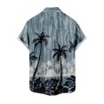 thumbnail image 2 of Camisas Para Hombre Manga Larga Camisa de manga corta con estampado digital 3d de ocio de tendencia de moda de playa de turismo de vacaciones de verano para hombres (Navy, XL), 2 of 3